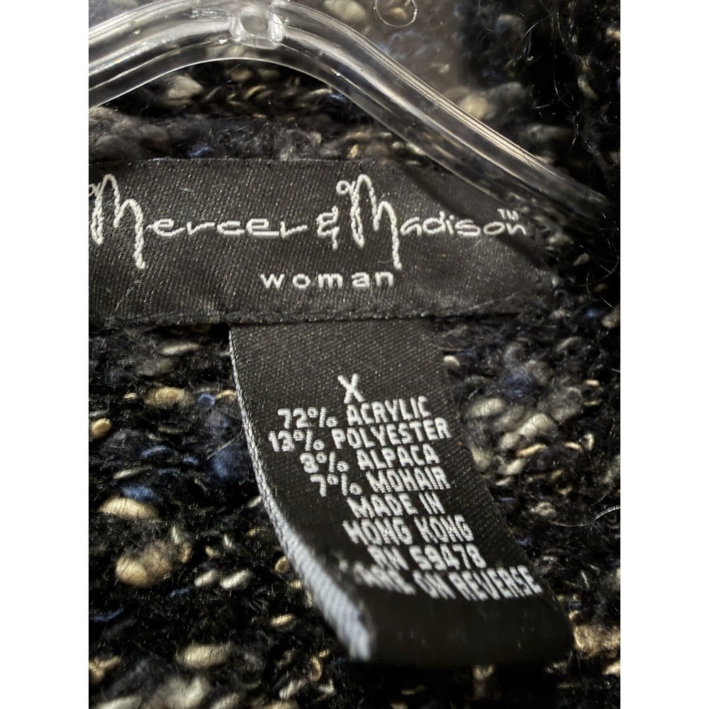 Mercer And Madison XL black Heathered Fringe Cardigan C - Picture 3 of 4